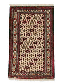  Orientalischer Turkaman Teppich 80X128 Schwarz/Braun Wolle, Persien/Iran Carpetvista