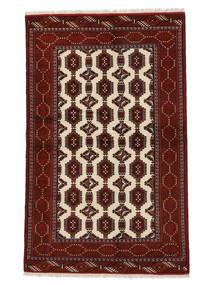 129X207 絨毯 オリエンタル トルクメン ブラック/ダークレッド (ウール, ペルシャ/イラン) Carpetvista