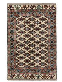 Turkaman Teppich 134X204 Schwarz/Braun Wolle, Persien/Iran Carpetvista