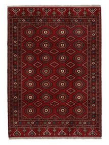  Orientalsk Turkaman Teppe 208X284 Svart/Mørk Rød Ull, Persia/Iran Carpetvista