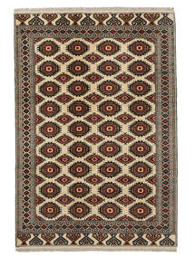  Persischer Turkaman Teppich 208X301 Braun/Schwarz (Wolle, Persien/Iran)