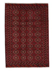 204X295 Χαλι Turkaman Ανατολής Μαύρα/Σκούρο Κόκκινο (Μαλλί, Περσικά/Ιρανικά) Carpetvista