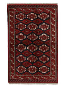 Tappeto Orientale Turkaman 130X202 Nero/Rosso Scuro (Lana, Persia/Iran)