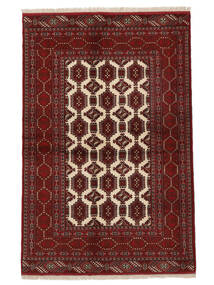  Persischer Turkaman Teppich 138X206 Schwarz/Dunkelrot Carpetvista