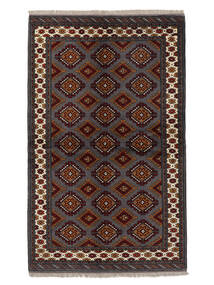  Oriental Turkaman Rug 132X211 Black/Brown Wool, Persia/Iran Carpetvista