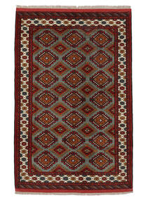  Persian Turkaman Rug 132X196 Black/Dark Red Carpetvista