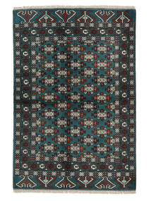 137X200 絨毯 トルクメン オリエンタル ブラック/ダークグリーン (ウール, ペルシャ/イラン) Carpetvista