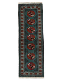 65X192 Turkaman Vloerkleed Oosters Tapijtloper Zwart (Wol, Perzië/Iran) Carpetvista