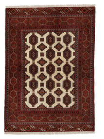  Turkaman Rug 136X190 Persian Wool Black/Dark Red Small Carpetvista