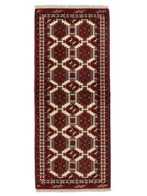 Turkaman Matot Matto 84X200 Käytävämatto Musta/Tummanpunainen Villa, Persia/Iran Carpetvista