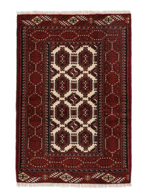  105X155 Turkaman Matot Matto Musta/Tummanpunainen Persia/Iran Carpetvista