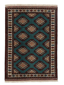 104X145 Turkaman Rug Black/Brown Persia/Iran Carpetvista