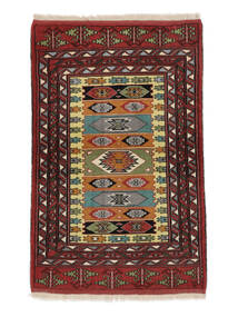  Orientalsk Turkaman Teppe 85X130 Svart/Mørk Rød Ull, Persia/Iran Carpetvista