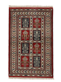  Orientalsk Turkaman Teppe 82X125 Svart/Mørk Rød Ull, Persia/Iran Carpetvista
