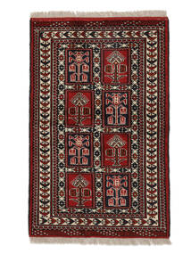  Perzisch Turkaman Vloerkleed 78X121 Zwart/Donkerrood (Wol, Perzië/Iran)