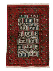Alfombra Oriental Turkaman 86X120 Negro/Rojo Oscuro (Lana, Persia/Irán)