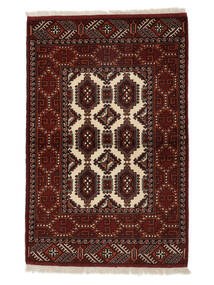  Persischer Turkaman Teppich 83X127 Schwarz/Dunkelrot (Wolle, Persien/Iran)