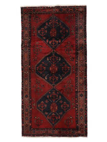 Hamadan Rug 102X205 Black/Dark Red Wool, Persia/Iran Carpetvista