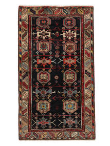 111X193 Hamadan Teppich Orientalischer Schwarz/Dunkelrot (Wolle, Persien/Iran) Carpetvista