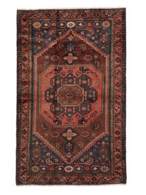 124X198 絨毯 オリエンタル ハマダン ブラック/ダークレッド (ウール, ペルシャ/イラン) Carpetvista