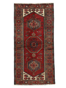 103X204 Tappeto Orientale Hamadan Nero/Rosso Scuro (Lana, Persia/Iran) Carpetvista