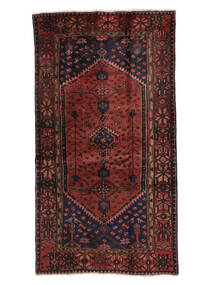 Hamadan Rug 108X198 Black/Dark Red Wool, Persia/Iran Carpetvista