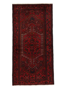 Hamadan Teppe 103X200 Svart/Mørk Rød Ull, Persia/Iran Carpetvista