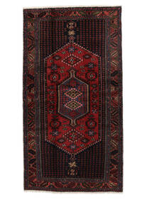 106X200 Χαλι Hamadan Ανατολής Μαύρα/Σκούρο Κόκκινο (Μαλλί, Περσικά/Ιρανικά) Carpetvista