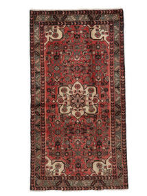 108X202 絨毯 オリエンタル ハマダン ブラック/ダークレッド (ウール, ペルシャ/イラン) Carpetvista