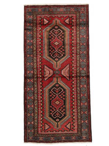 102X212 Alfombra Oriental Hamadan Rojo Oscuro/Negro (Lana, Persia/Irán) Carpetvista