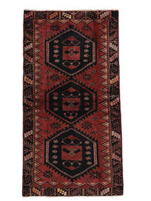 106X198 絨毯 オリエンタル ハマダン ブラック/ダークレッド (ウール, ペルシャ/イラン) Carpetvista