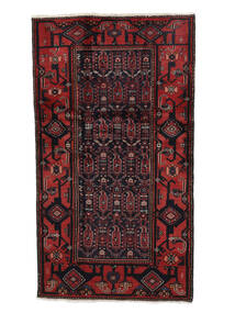 Tapis Hamadan 102X190 Noir/Rouge Foncé (Laine, Perse/Iran)