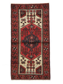 103X200 絨毯 オリエンタル ハマダン ブラック/ダークレッド (ウール, ペルシャ/イラン) Carpetvista