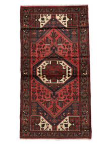 96X182 Hamadan Vloerkleed Zwart/Donkerrood Perzië/Iran Carpetvista