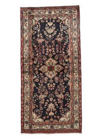 100X206 絨毯 オリエンタル ハマダン ブラック/ダークレッド (ウール, ペルシャ/イラン) Carpetvista