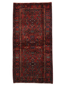 Hamadan Teppe 104X214 Svart/Mørk Rød Ull, Persia/Iran Carpetvista