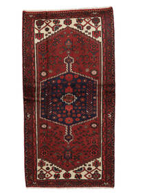 104X205 Tappeto Hamadan Orientale Nero/Rosso Scuro (Lana, Persia/Iran) Carpetvista