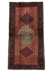 105X198 絨毯 オリエンタル ハマダン ブラック/ダークレッド (ウール, ペルシャ/イラン) Carpetvista