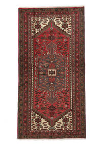 絨毯 オリエンタル ハマダン 98X190 ブラック/ダークレッド (ウール, ペルシャ/イラン)