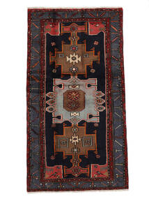104X188 Hamadan Rug Oriental Black/Dark Red (Wool, Persia/Iran) Carpetvista