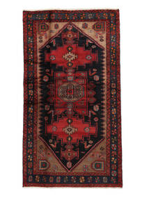 110X198 Tapete Oriental Hamadã Preto/Vermelho Escuro (Lã, Pérsia/Irão) Carpetvista