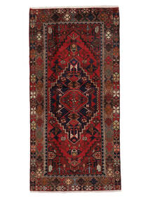  Hamadan Rug 95X198 Persian Wool Black/Dark Red Small 