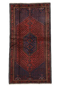  Persisk Hamadan Teppe 104X202 Svart/Mørk Rød (Ull, Persia/Iran)