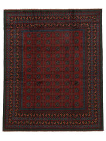 201X245 Afghan Fine Rug Black/Dark Red Afghanistan Carpetvista