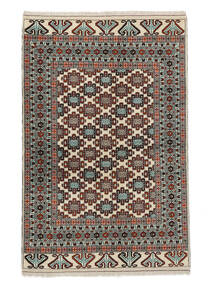  Turkaman Tappeto 133X200 Persiano Di Lana Nero/Verde Scuro Piccolo Carpetvista