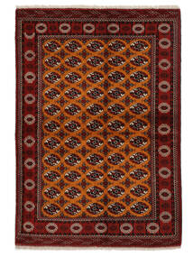 Tapis D'orient Turkaman 142X202 Noir/Rouge Foncé (Laine, Perse/Iran)