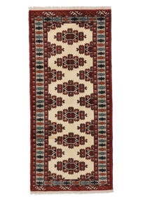 Turkaman Vloerkleed 85X188 Tapijtloper Zwart/Oranje Wol, Perzië/Iran Carpetvista