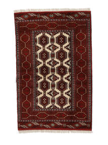  Turkaman Szőnyeg 100X155 Perzsa Gyapjúszőnyeg Fekete/Sötétpiros Kicsi Carpetvista