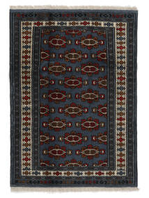  Orientalischer Turkaman Teppich 99X135 Schwarz/Braun Wolle, Persien/Iran Carpetvista