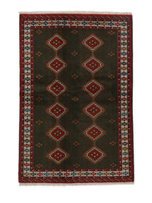  Persischer Turkaman Teppich 133X195 Schwarz/Dunkelrot Carpetvista